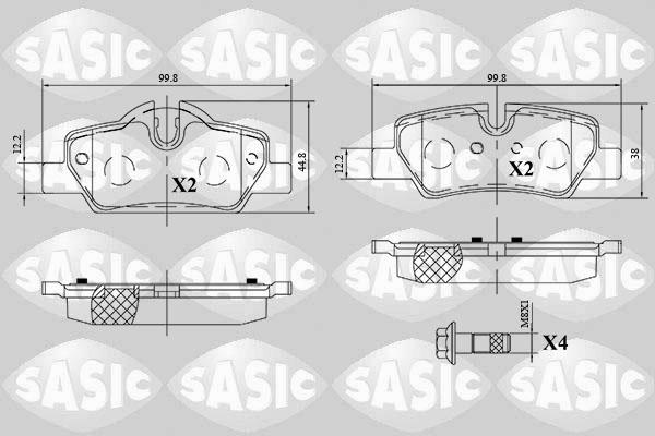 Sasic 6216165 - Тормозные колодки, дисковые, комплект avtokuzovplus.com.ua