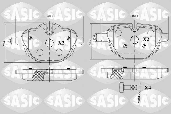 Sasic 6216174 - Гальмівні колодки, дискові гальма autocars.com.ua