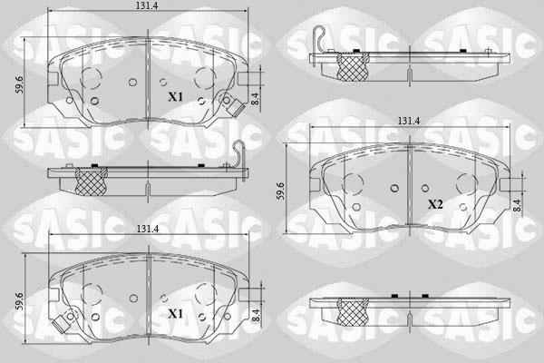 Sasic 6216177 - Гальмівні колодки, дискові гальма autocars.com.ua