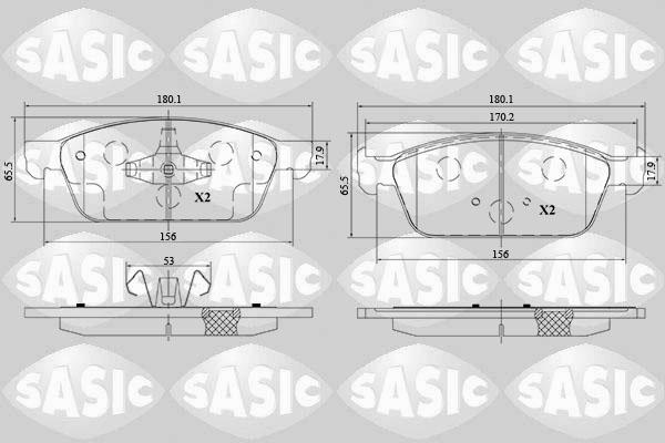 Sasic 6216178 - Гальмівні колодки, дискові гальма autocars.com.ua