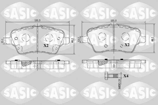 Sasic 6216180 - Гальмівні колодки, дискові гальма autocars.com.ua