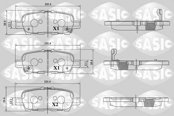 Sasic 6216181 - Гальмівні колодки, дискові гальма autocars.com.ua