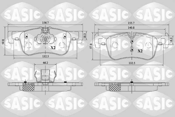 Sasic 6216182 - Гальмівні колодки, дискові гальма autocars.com.ua