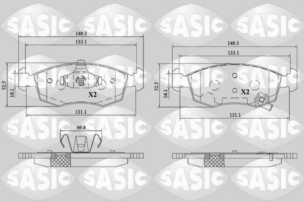 Sasic 6216190 - Гальмівні колодки, дискові гальма autocars.com.ua