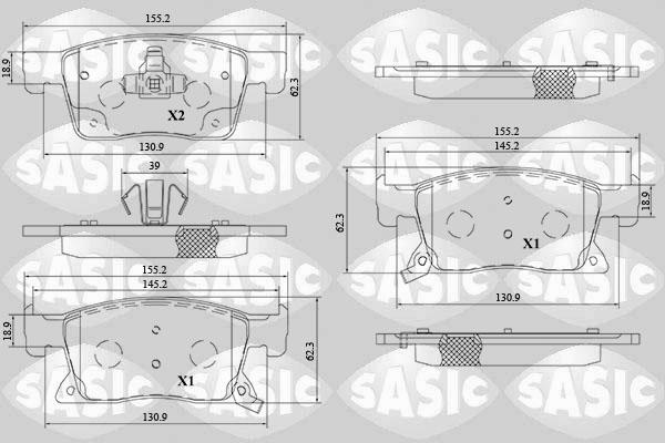 Sasic 6216207 - Гальмівні колодки, дискові гальма autocars.com.ua