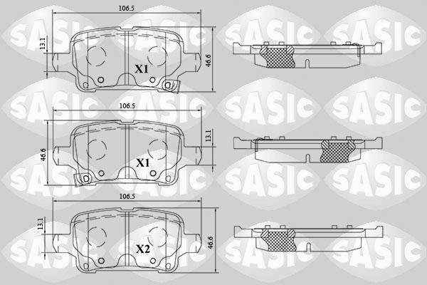 Sasic 6216209 - Гальмівні колодки, дискові гальма autocars.com.ua