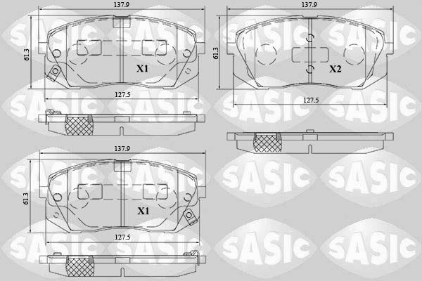 Sasic 6216214 - Тормозные колодки, дисковые, комплект autodnr.net