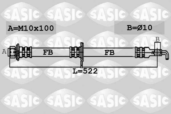 Sasic 6600036 - Гальмівний шланг autocars.com.ua