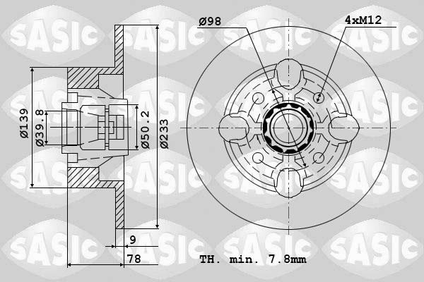 Sasic 9004209J - Гальмівний диск autocars.com.ua