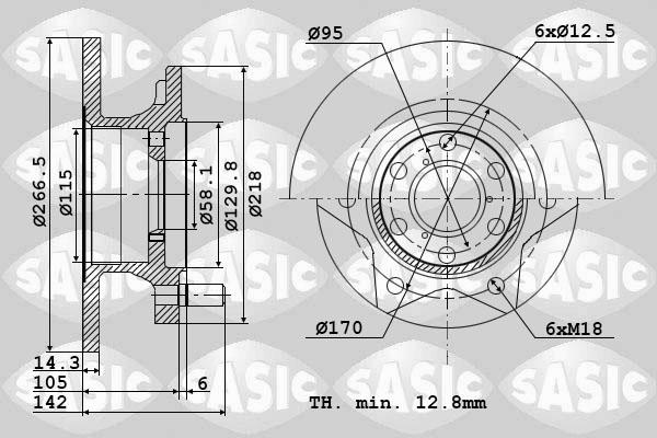 Sasic 9004293J - Гальмівний диск autocars.com.ua