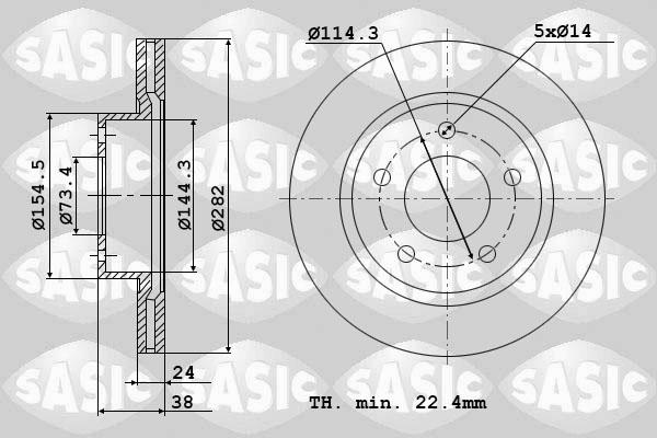 Sasic 9004392J - Тормозной диск avtokuzovplus.com.ua