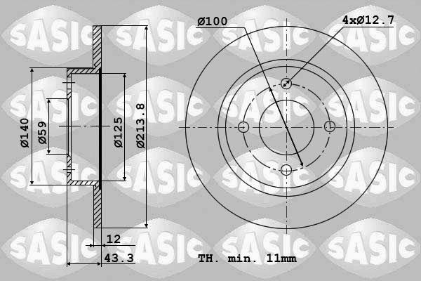 Sasic 9004566J - Тормозной диск autodnr.net