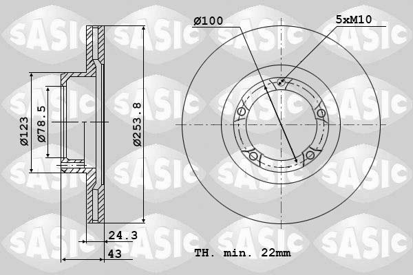 Sasic 9004820J - Гальмівний диск autocars.com.ua