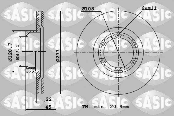 Sasic 9004849J - Тормозной диск avtokuzovplus.com.ua