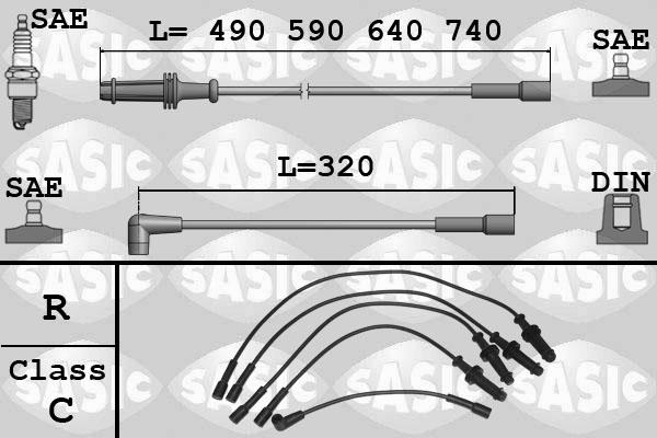 Sasic 9280004 - Комплект проводов зажигания avtokuzovplus.com.ua