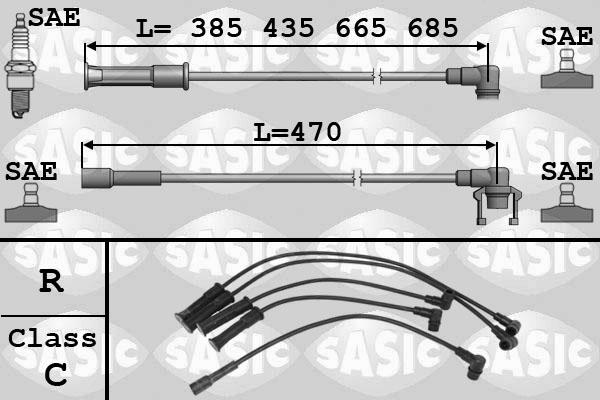 Sasic 9284007 - Комплект проводов зажигания autodnr.net