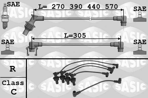 Sasic 9284010 - Комплект проводів запалювання autocars.com.ua