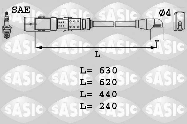 Sasic 9286012 - Комплект проводов зажигания autodnr.net