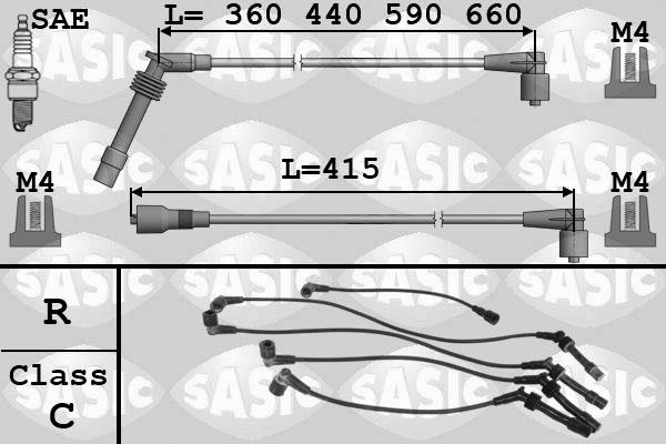 Sasic 9286080 - Комплект проводов зажигания autodnr.net