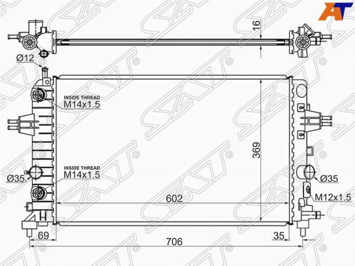 SAT OP0006-04-1 - Радиатор, охлаждение двигателя avtokuzovplus.com.ua