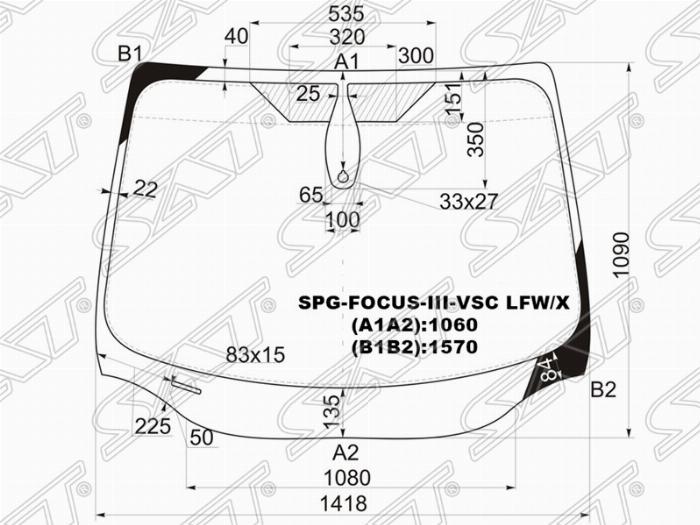 SAT SPGFOCUSIIIVSCLFWX - Заднє скло autocars.com.ua