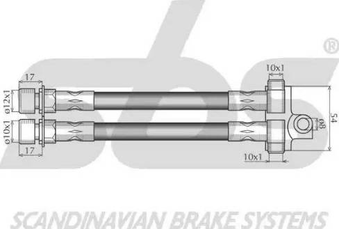 SBS 1330852585 - Гальмівний шланг autocars.com.ua