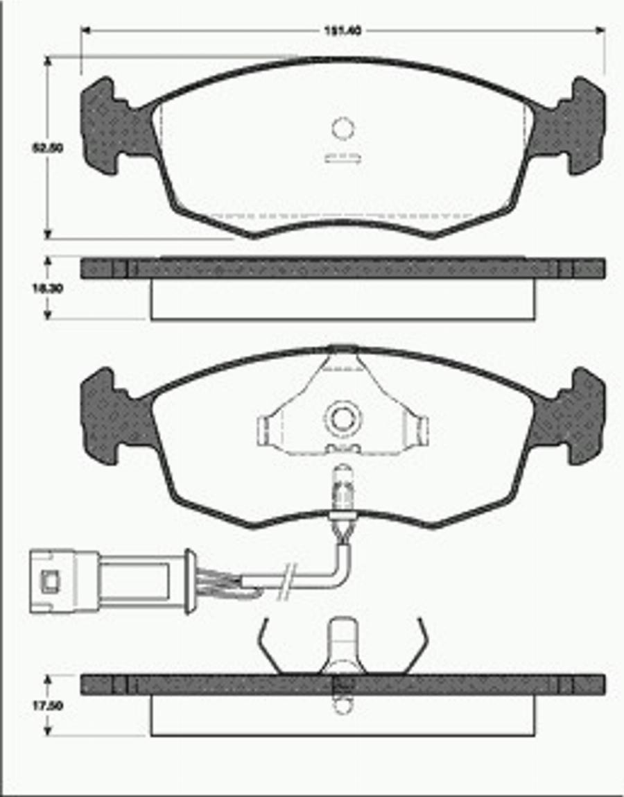 SBS 1501222513 - Тормозные колодки, дисковые, комплект autodnr.net