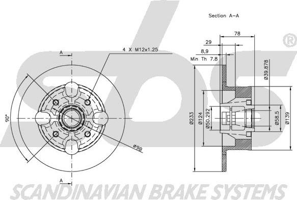 SBS 1815201002 - Гальмівний диск autocars.com.ua