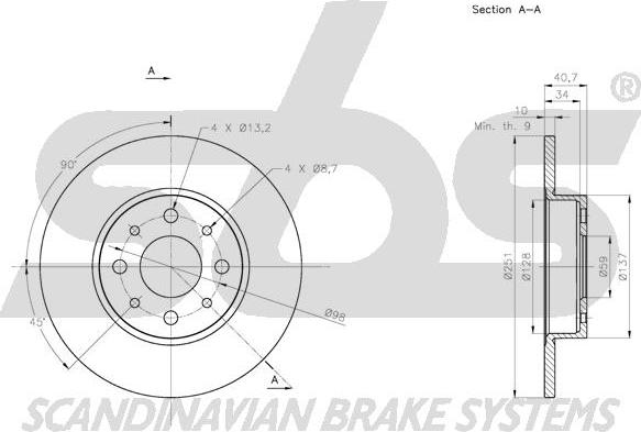 SBS 1815201028 - Гальмівний диск autocars.com.ua