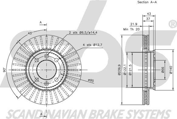 SBS 1815201212 - Гальмівний диск autocars.com.ua