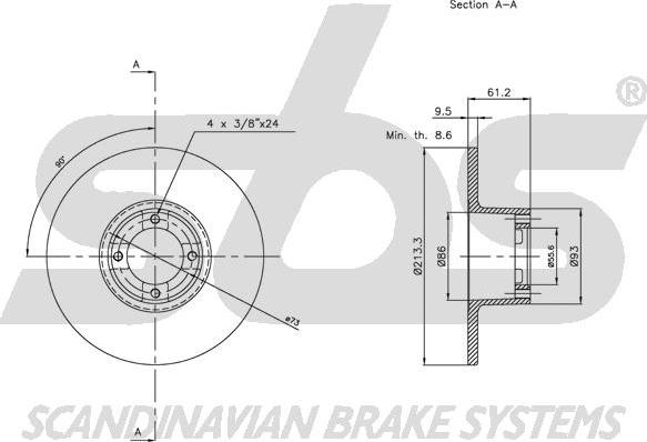 SBS 1815201214 - Гальмівний диск autocars.com.ua