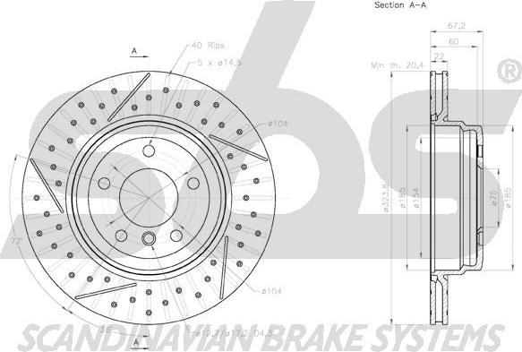 SBS 18152015106 - Гальмівний диск autocars.com.ua