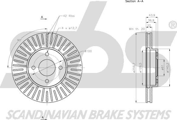 SBS 1815202278 - Тормозной диск autodnr.net