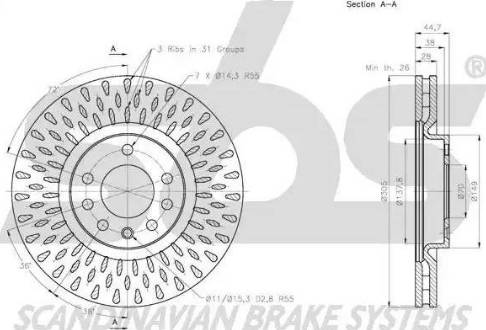 SBS 1815312353 - Гальмівний диск autocars.com.ua