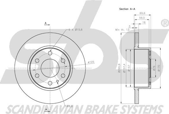 SBS 1815202360 - Гальмівний диск autocars.com.ua