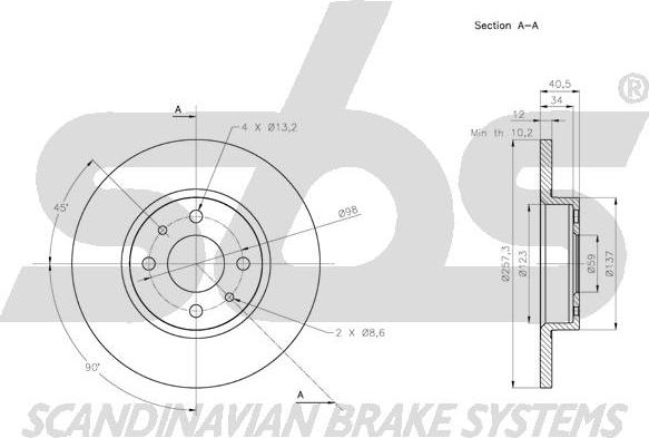 SBS 1815312365 - Тормозной диск autodnr.net