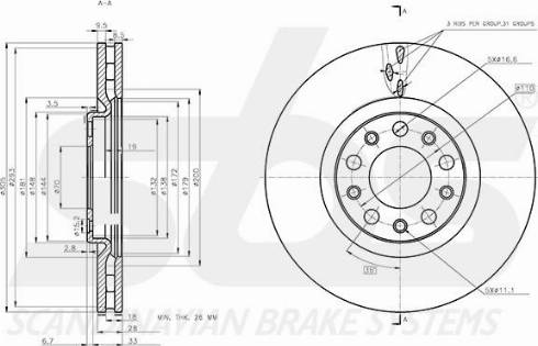 SBS 1815202370 - Гальмівний диск autocars.com.ua