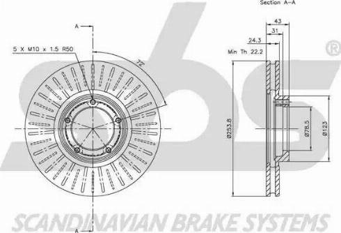 SBS 1815202547 - Гальмівний диск autocars.com.ua