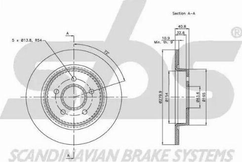 SBS 1815202563 - Гальмівний диск autocars.com.ua