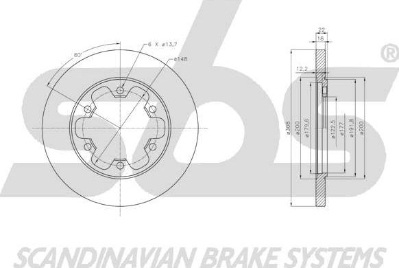 SBS 1815202596 - Гальмівний диск autocars.com.ua