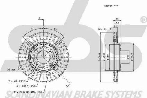 SBS 1815.202630 - Гальмівний диск autocars.com.ua