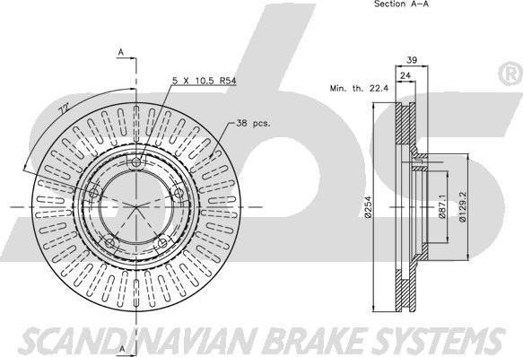 SBS 1815203029 - Гальмівний диск autocars.com.ua