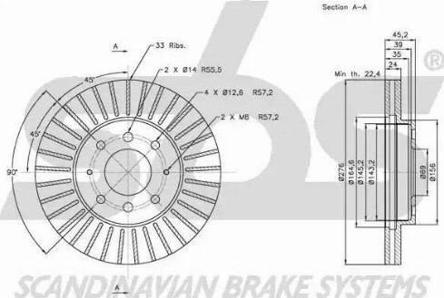 SBS 1815313032 - Гальмівний диск autocars.com.ua