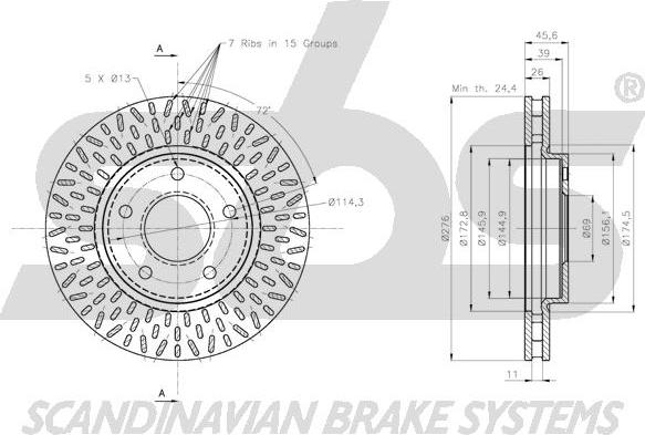 SBS 1815203057 - Тормозной диск autodnr.net