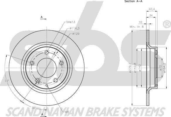 SBS 1815313269 - Гальмівний диск autocars.com.ua