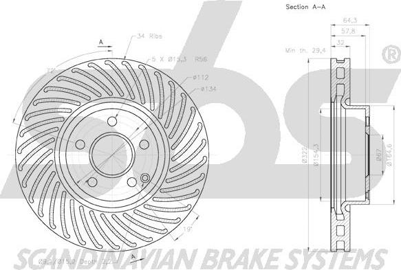 SBS 18153133103 - Гальмівний диск autocars.com.ua