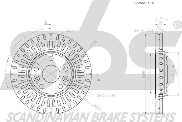 SBS 18152033122 - Гальмівний диск autocars.com.ua