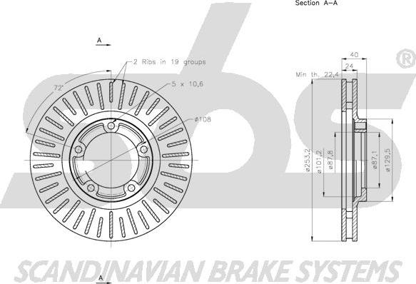 SBS 1815203405 - Гальмівний диск autocars.com.ua