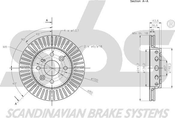 SBS 1815203501 - Гальмівний диск autocars.com.ua