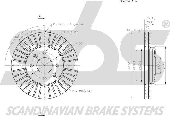 SBS 1815203537 - Гальмівний диск autocars.com.ua